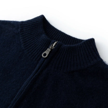 CHICUU Men's 100% Cashmere Sweater Zipper Pullover Mock Neck Long Sleeve Basic Cashmere Knitwear Autumn Winter Clothing Tops