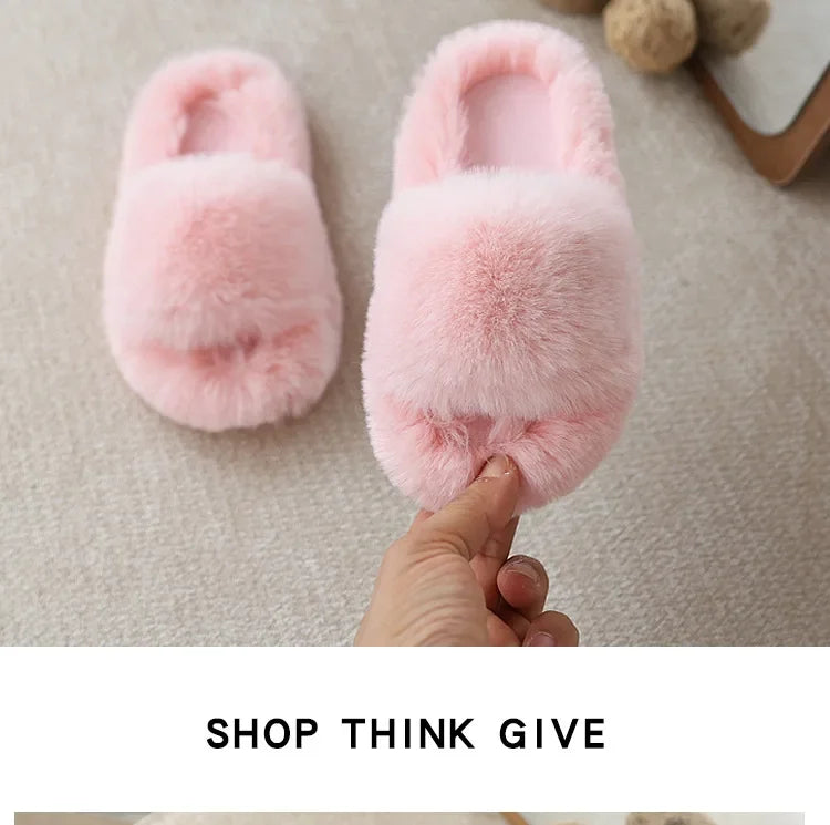 Children's Cotton Slippers - Kids Winter Slippers | Non Slip Flat Shoes For Boys & Girls