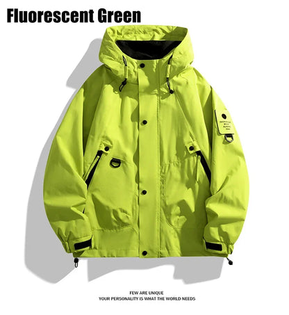 Men Women Waterproof Hiking Jacket Windproof Camping Windbreakers Oilproof Fishing Trekking Jacket Autumn Spring Sport Rain Coat