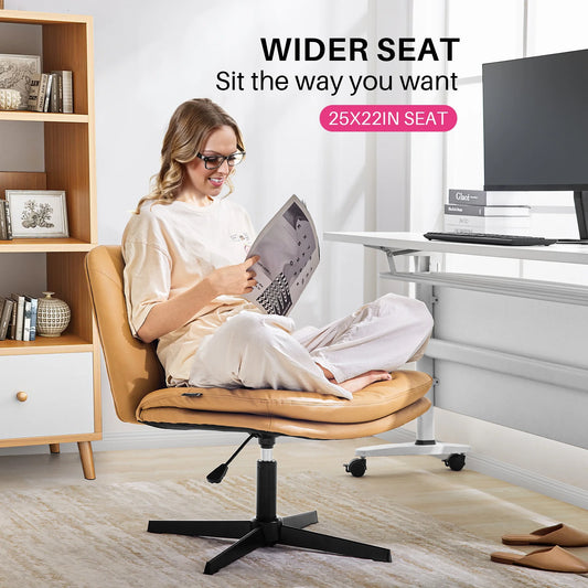 Adjustable Office Chair - Swivel Desk Chair with Double Cushion & Lumbar Support