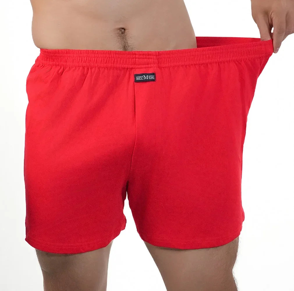 Mens Pure Cotton Boxer Shorts Man High Waist Big Underwear Casual Solid Underpants Plus Size Alo Pants Pajama Boxers M-3XL 2025