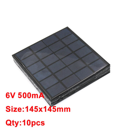 10PCS X DC Solar Panel 6V 100mA 167mA 183mA 333mA 500mA 583mA 750mA Solar Battery cell phone charger portable