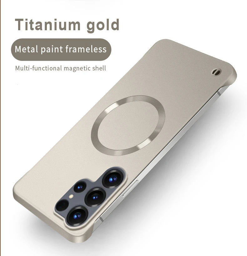 Ultra Thin Metallic Paint Magnetic Case For Samsung Galaxy S26 Ultra S25 S24 S23 Plus S22 Frameless Cooling Hard PC Cover Funda