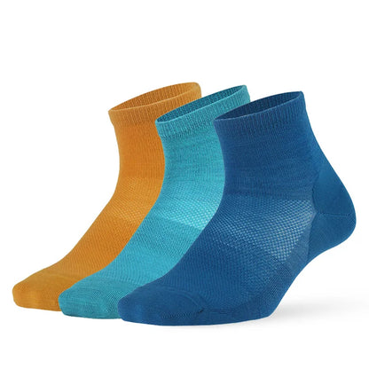 Merino Wool Athletic Socks - No Show Ankle Breathable Mesh, Toe Heel Reinforcement