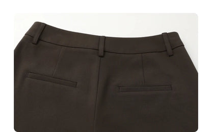 CHIC VEN Women Pants Solid Casual  Slim Straight Leg Suit Wide Leg Ladies Trousers Spring Autumn 2025 Clothing for Woman