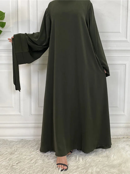 Modest Abaya Dress Ramadan Kaftan For Women | Elegant Muslim Maxi Robe