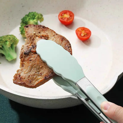 Silicone Kitchen Tongs – Non-Slip Stainless Steel Cooking & BBQ Clamp