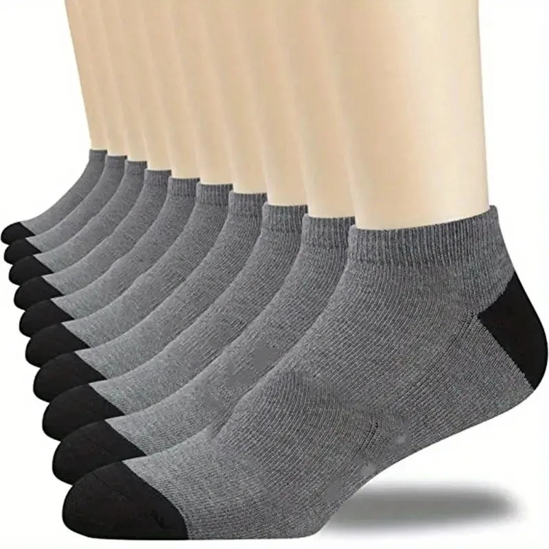 Mens Ankle Socks - 10 Pairs Breathable Cotton Summer Socks