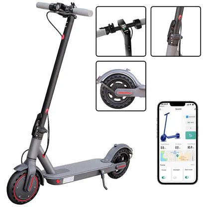 LADPED Electric Scooter 350W 19mph Max Speed Smart APP Control Scooter Shock-absorbing Anti-skid ‎8.5 inches Folding Waterproof E-Scooter