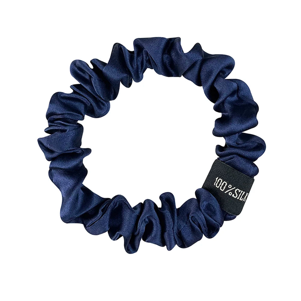 100% Pure Mulberry Silk Scrunchies Hair Bands Ties Gum Elastics Ponytail Holders for Women Girls Hair Accessories 19 Momme 1.5CM