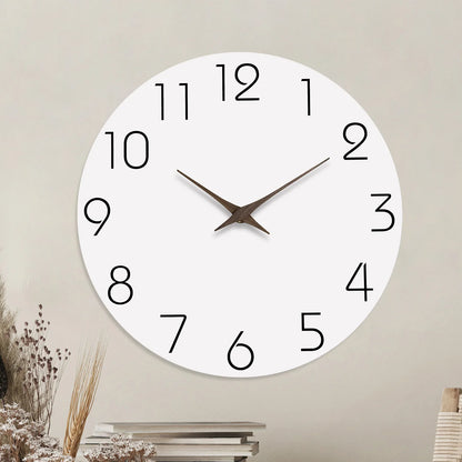 Modern White Pattern Wall Clock - Silent Quartz Decor for Living Room Bedroom Kitchen - 10 to 16 Inches Batteries Not Included