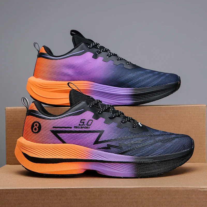 Marathon Men Sports Running Shoes Carbon Board Air Cushion Breathable Lightweight Women's Comfortable Athletic Nonskid Sneakers