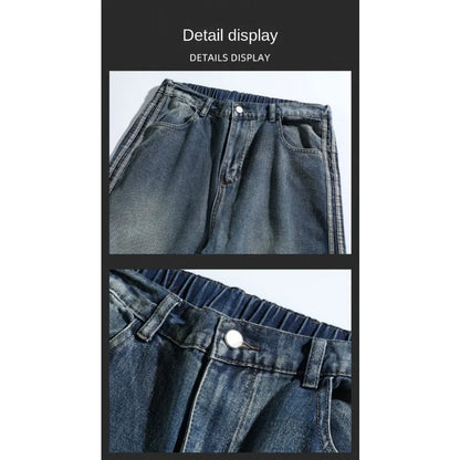Man Pants Jeans Baggy Jeans Loose Fit Straight Leg High Street Casual Trousers For Men Spring Autumn Trendy Wide Leg