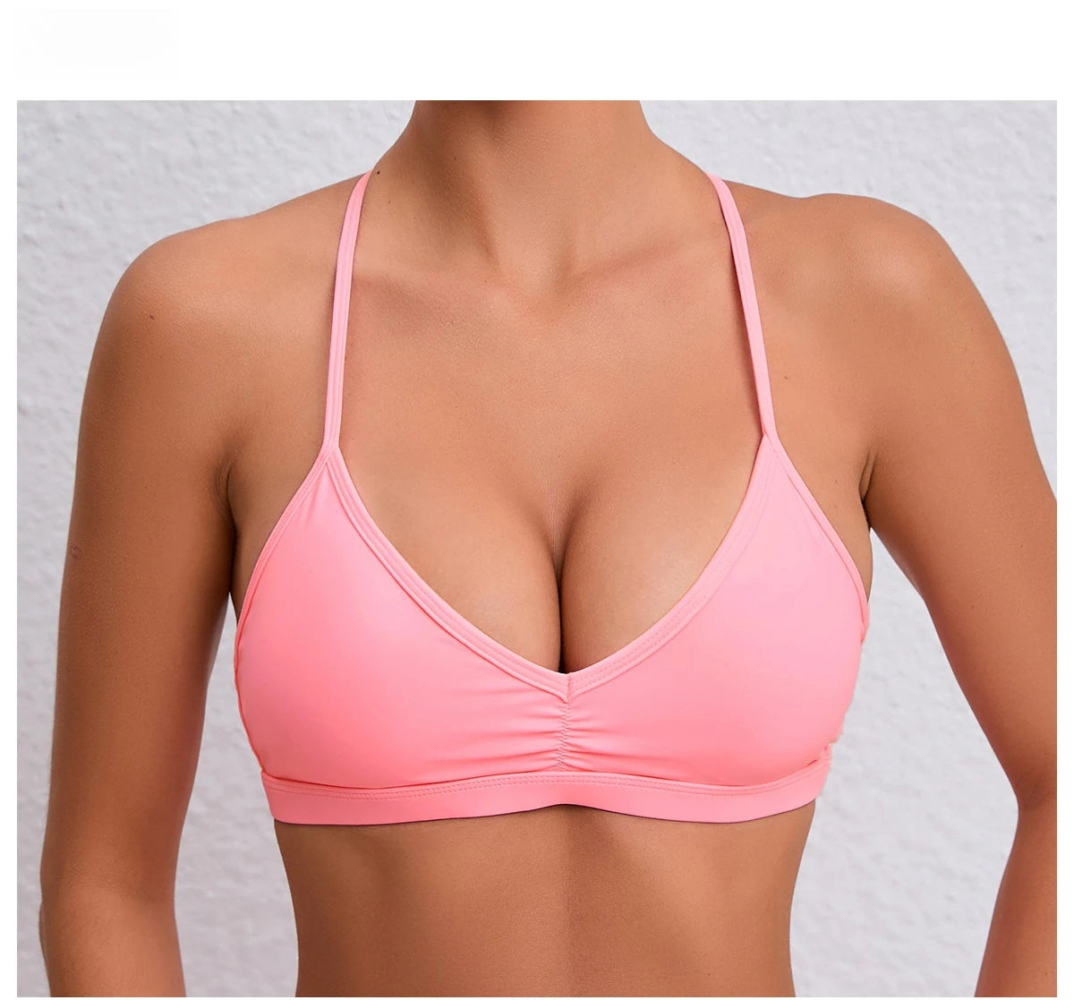 Yoga Sports Bra - Lightweight Nylon Spandex Multi Wear Crop Top with Removable Straps