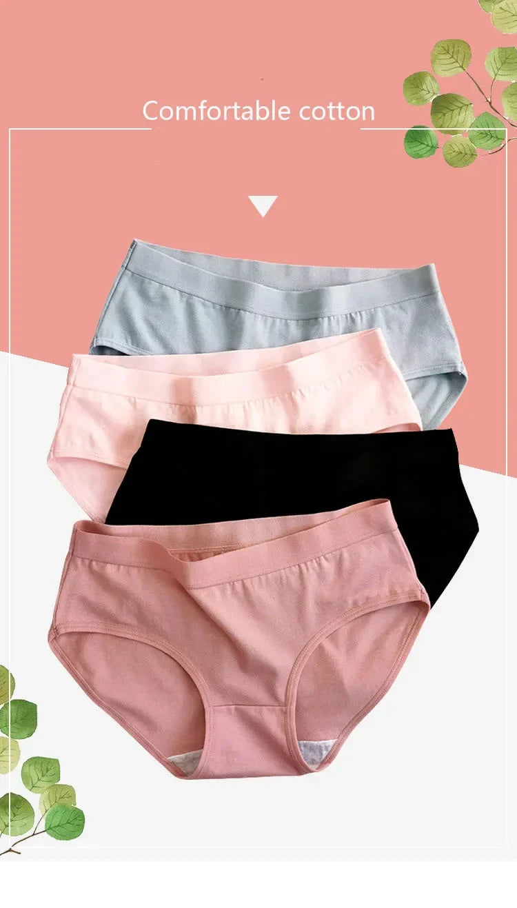 12 PCS Cotton Women Underwear Low Rise Soft Breathable Panties for Teens 12hrs Anti-Odor Comfy Briefs