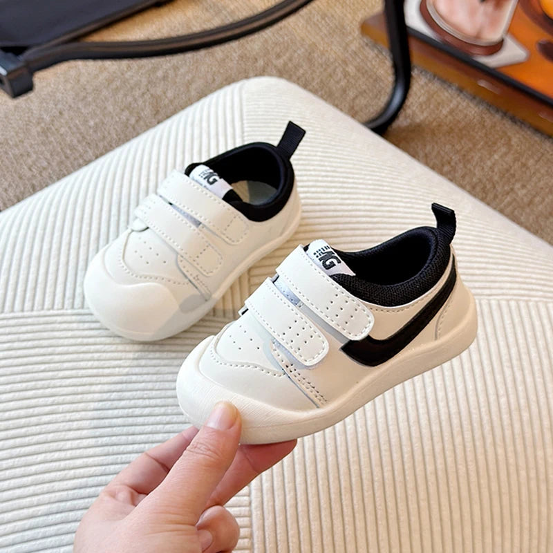 Kids Learning Shoes - Soft Sole Toddler Walking Shoes With Hook & Loop Closure