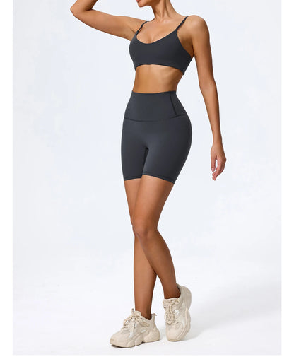 Women Sports Set – Summer Two Piece Gym Outfit With High Waist Leggings & Sleeveless Top