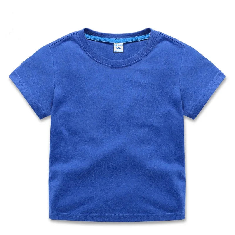 Summer Kids Tops Tees Baby Kids Tshirts Blouse Clothes 24M 2-10Years 10 Colors Solid Children T-shirt for Boys Girls Cotton