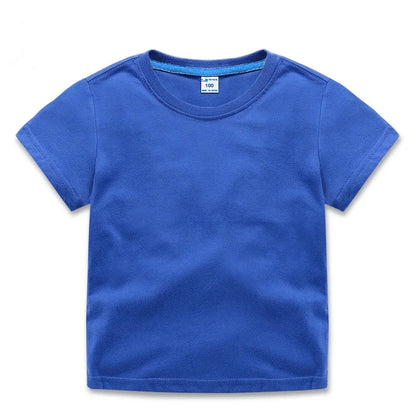 Summer Kids Tops Tees Baby Kids Tshirts Blouse Clothes 24M 2-10Years 10 Colors Solid Children T-shirt for Boys Girls Cotton