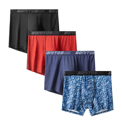 4pcs Men's Panties Sexy Underpants Mens Polyester Boxer Short Brand Underwear For Man Boxers Breathable Trunks M-XXXXL