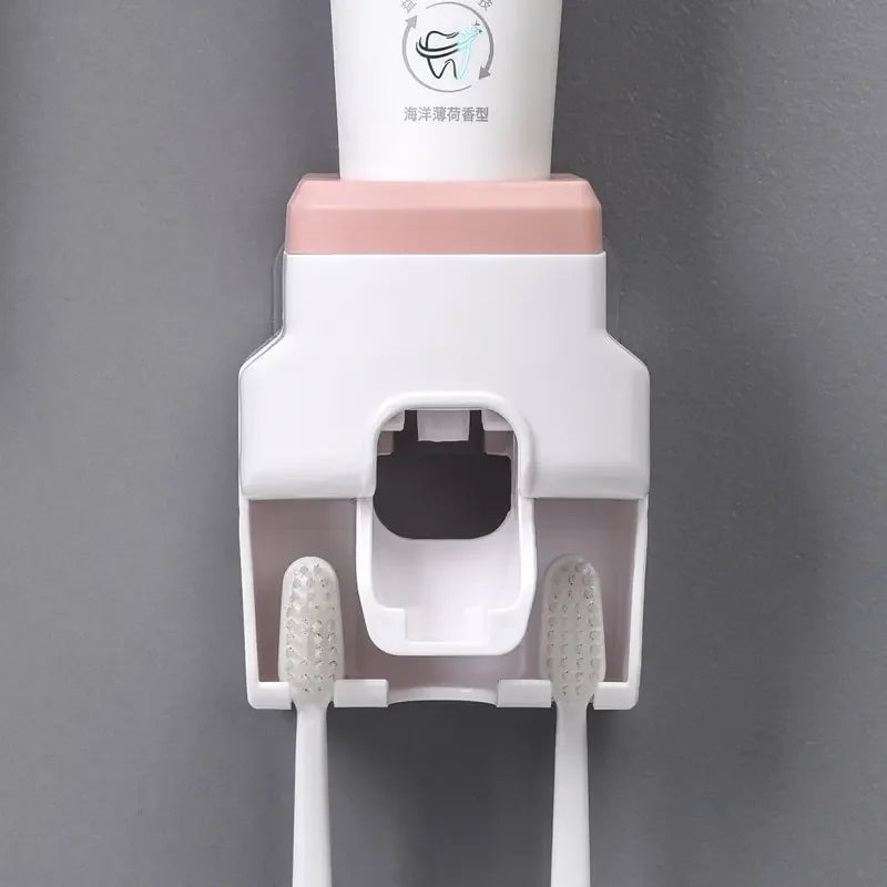 Automatic Toothpaste Dispenser  Toothbrush Holder - Wall Mount Squeezer for Bathroom - ZOOMNSTORE