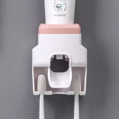 Automatic Toothpaste Dispenser  Toothbrush Holder - Wall Mount Squeezer for Bathroom - ZOOMNSTORE