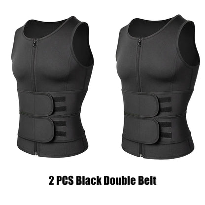 Men Body Shaper Vest – Waist Trainer Shirt | Slimming Compression Undershirt Sauna Sweat Vest