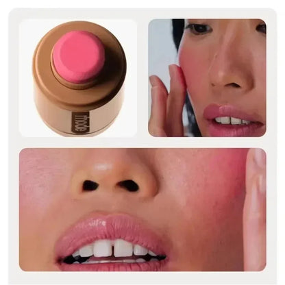 Hydrating Lip Gloss - Long Lasting Waterproof Glazing Mist & Rouge Powder Blush Stick