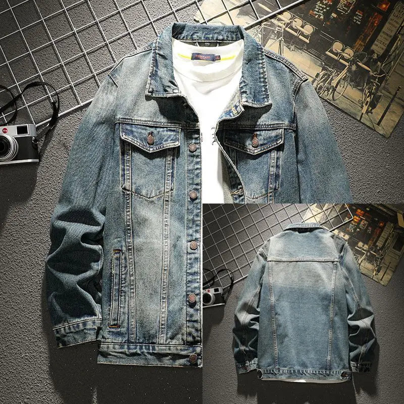 Autumn and Winter 2026 Retro Denim Jacket Men's Korean Slim Trend Handsome Multi-pocket Brand Man Luxury Tooling Jacket Men