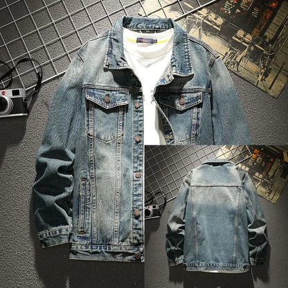 Autumn and Winter 2026 Retro Denim Jacket Men's Korean Slim Trend Handsome Multi-pocket Brand Man Luxury Tooling Jacket Men