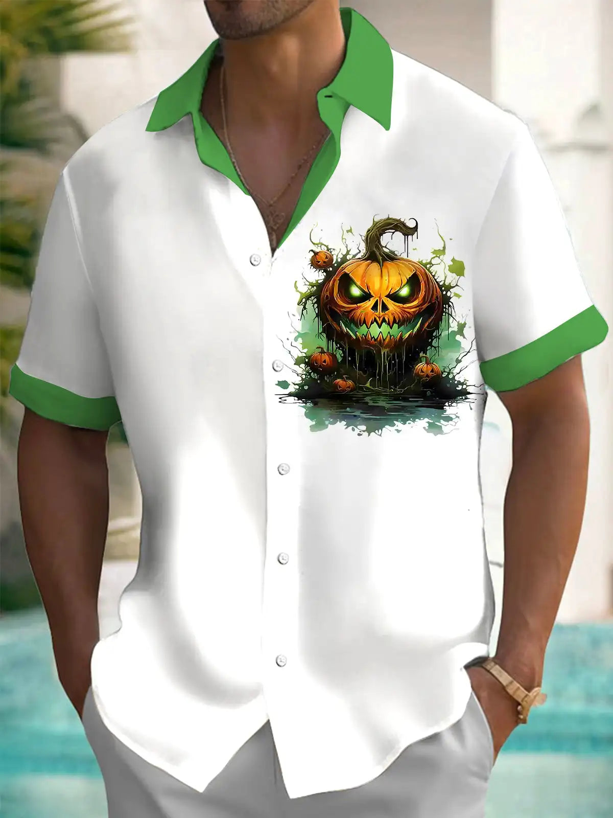 Men's shirts, button up shirts, casual shirts, spring and summer, printed short sleeves, daily, fashionable, comfortable