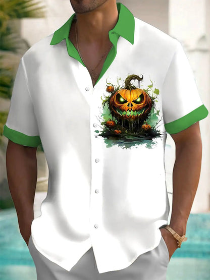 Men's shirts, button up shirts, casual shirts, spring and summer, printed short sleeves, daily, fashionable, comfortable