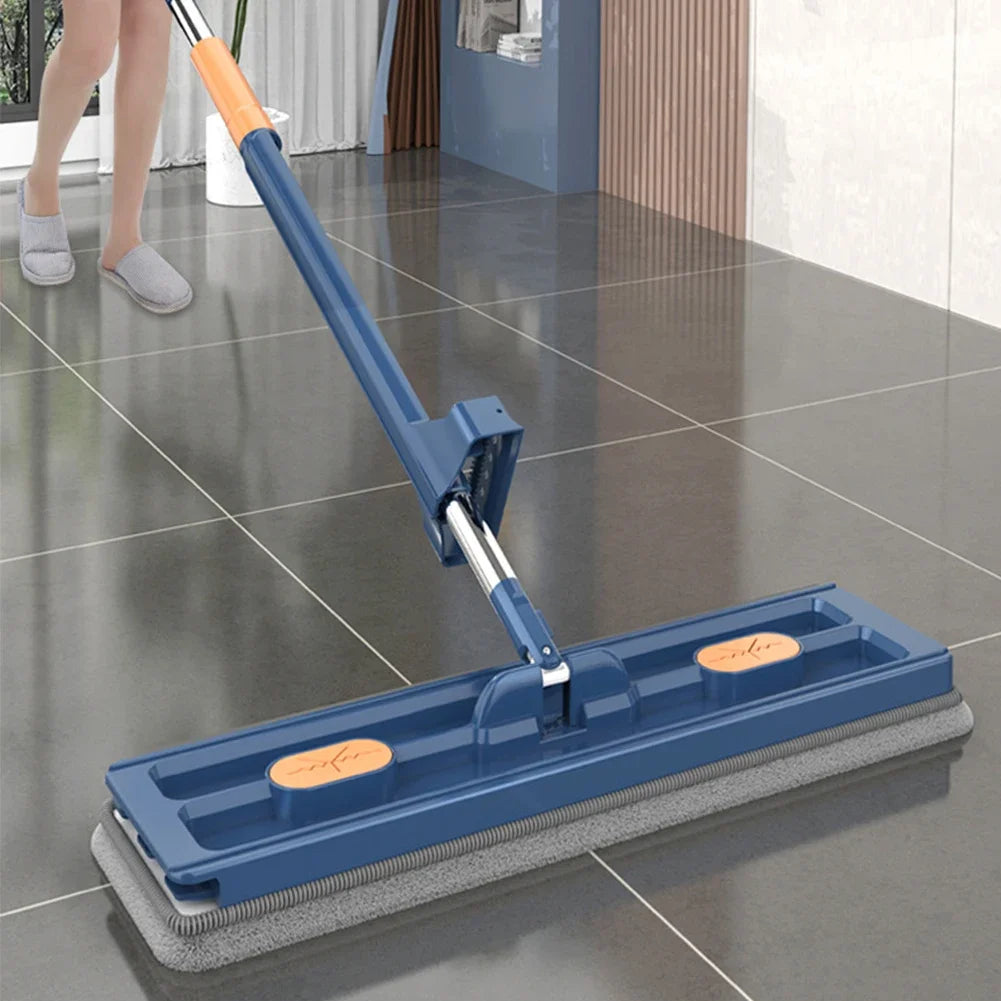 360 Rotating Microfiber Flat Mop - Self-Contained Lazy Floor Cleaner