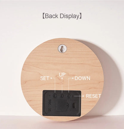 LED Digital Wall Clock - Multi-Function Silent Time  Temperature Display for Home  Bedroom