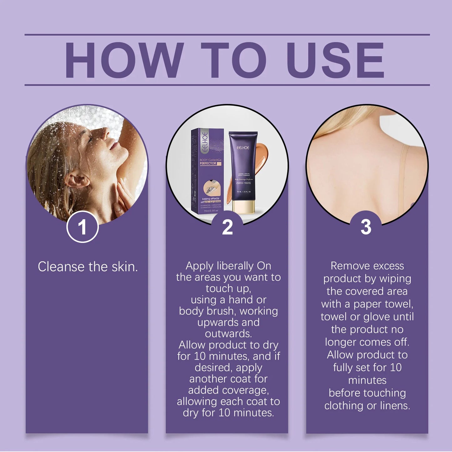 EELHOE Body Concealer Full Coverage Covering Tattoo Sweatproof Waterproof Body Foundation Body Coverage Perfector Makeup