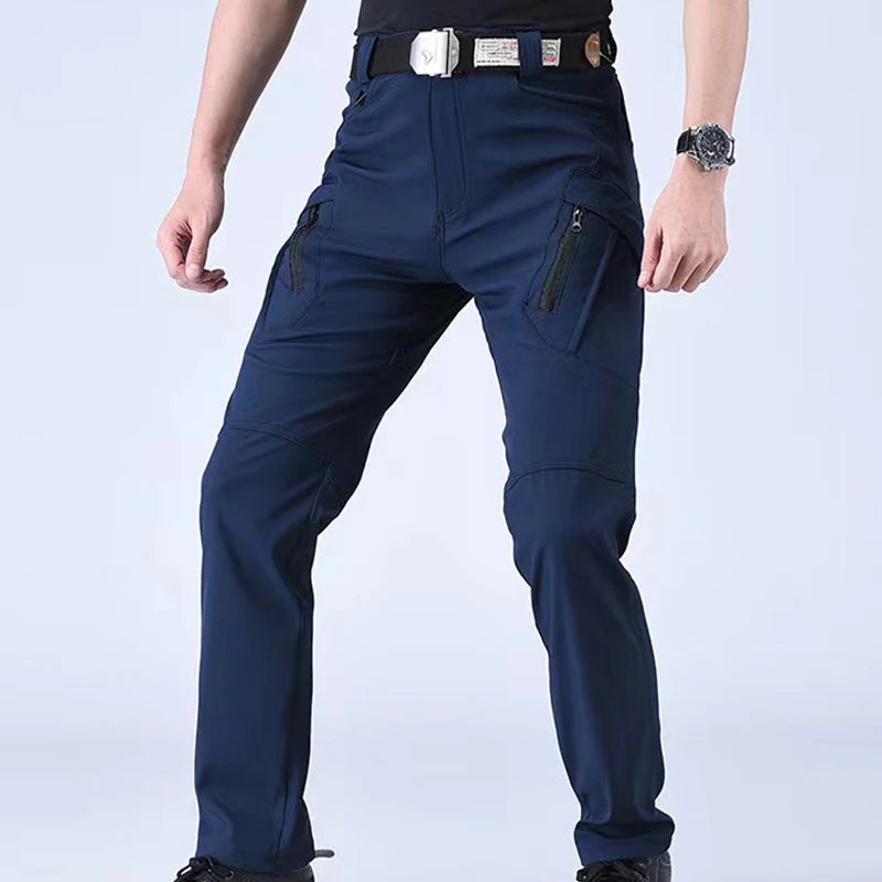 Men's Military Cargo Elastic Camping Hiking Trekking Climbing Outdoor Sports Trousers Spring Autumn Tactical Quick Dry Pants
