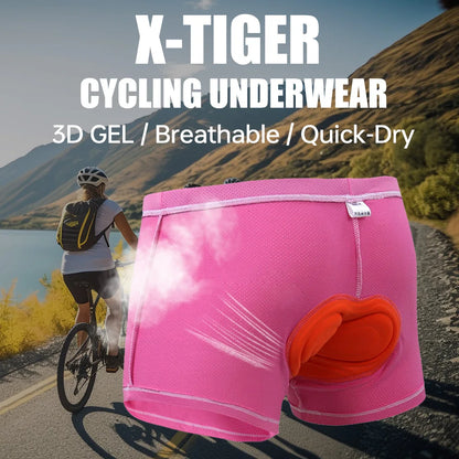 X-TIGER Cycling Underwear 3D Padded Shockproof Mountain MTB Bicycle Shorts Riding Bike Sport Underwear Tights Women Shorts