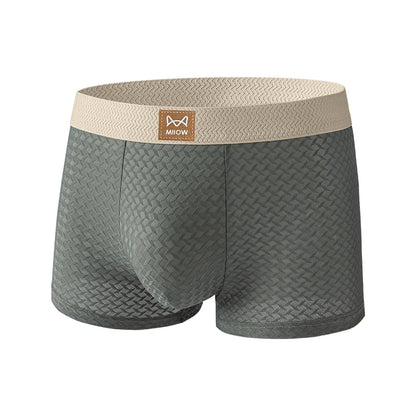 MiiOW 3Pcs Ice Silk Men Jacquard Boxer Shorts 10A Antibacterial Men's Panties Man Underpants Men's Refreshing Sports Underwear