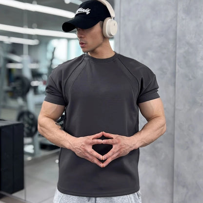 High quality Autumn men long sleeved T-shirt Fashion sport Round Collar fitness running mesh Breathability Training t-shirt men