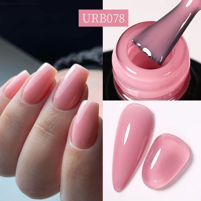Nude Crystal Rubber Base Gel - 7ml Semi-Permanent Soak Off UV LED Nail Varnish