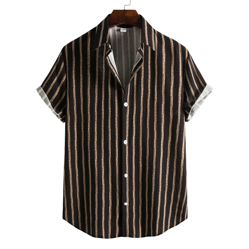 Men's Retro 90s Printed Shirts Hawaiian Short Sleeved Button Up Shirt Tropical Vacation Beach Shirt Men's Casual Loose Tops