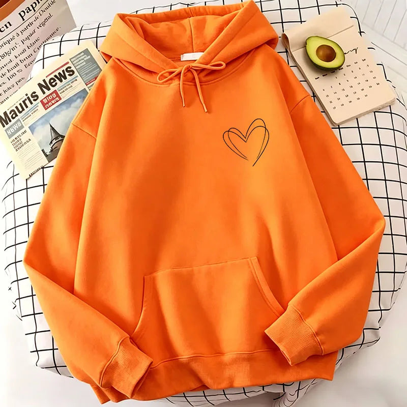 Fashion Women love heart Print Hoodies Spring Autumn Winter Casual Hoodies Sweatshirts Tops Hoodie Sweatshirt