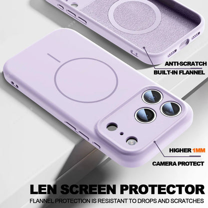 Liquid Silicone Magnetic Phone Case - iPhone 16E1112131617 Pro Max  Air 151416 Plus MagSafe Cover - ZOOMNSTORE