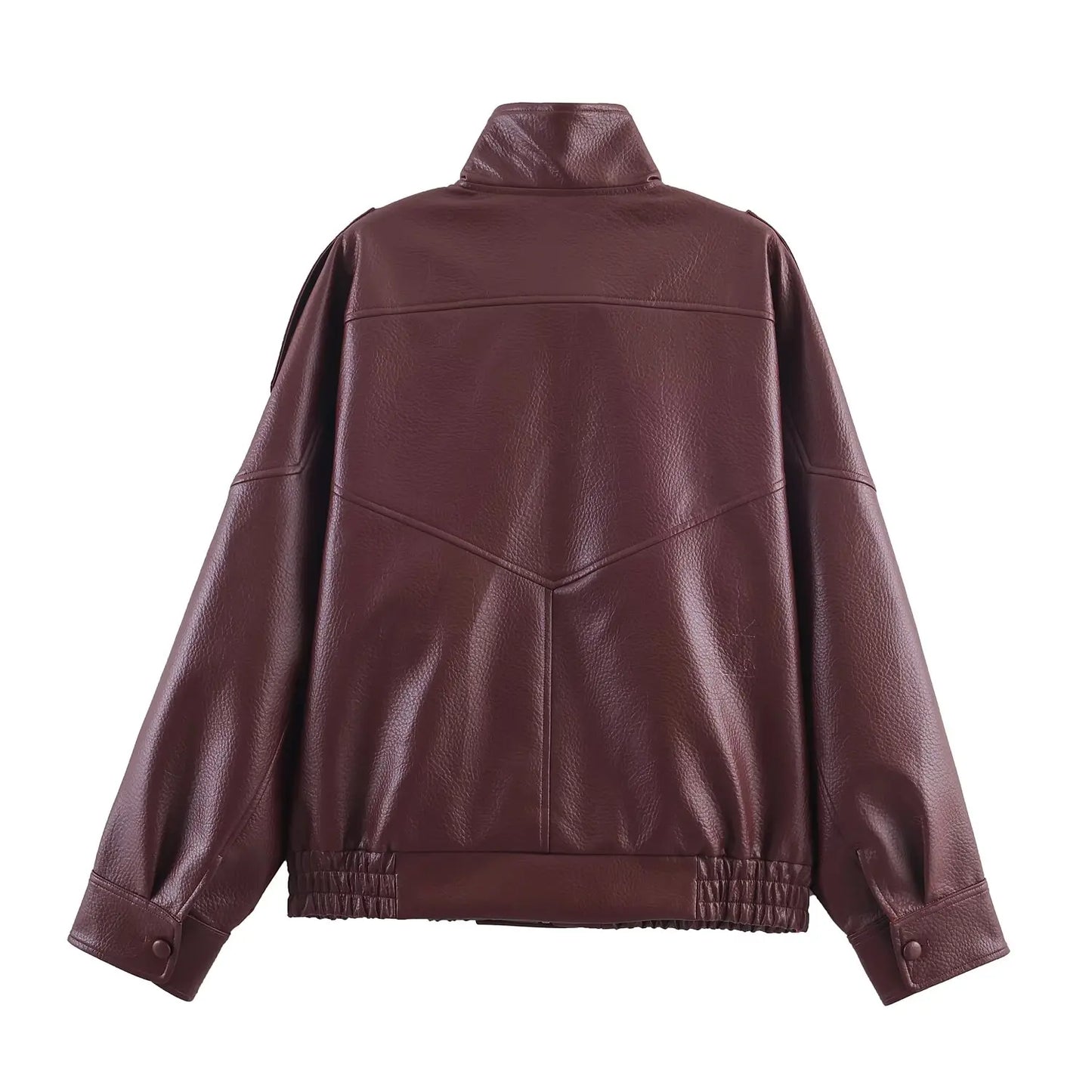 Women Autumn Jackets – Black Zipper Jacket With Asymmetric Button & Turtleneck Collar