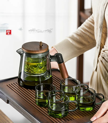 Large Capacity Dividing Teacup with Removable Glass Inner Tank - Tea Ceremony Water Separation Filter