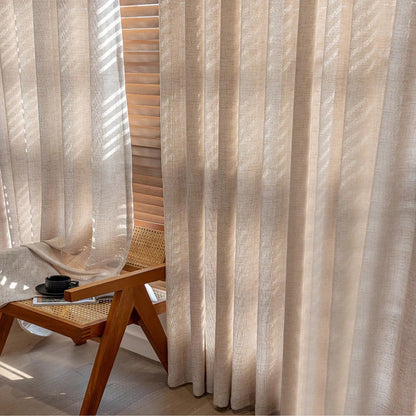 Japanese Linen Curtain – Sheer Breathable Drapes for Bedroom & Living Room Partition