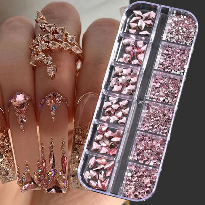 Mini Caviar Beads Nail Art Set - GoldSilver Micro Ball Charms with Magnetic Pen