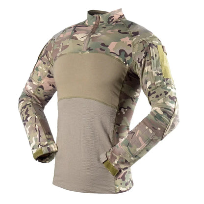 Tactical Cotton Shirt - Multicam Camo Military Combat Tee | Lightweight Moisture Wicking