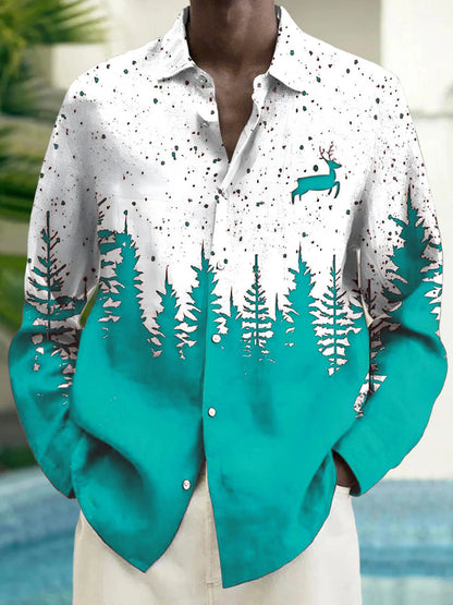 Men's shirts, button down shirts, casual shirts, spring and summer, printed long sleeves, daily, fashionable, comfortable