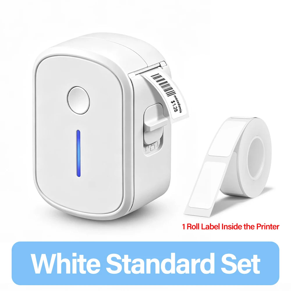 Portable Mini Label Printer Bluetooth Inkless Self-adhesive Thermal Labels Printer Sticker Maker Adhesive Mini Labeling Machine